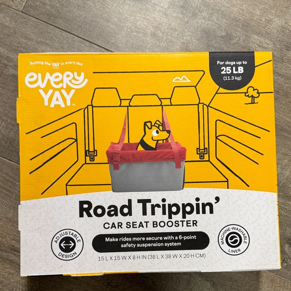Road Trippin' Car Seat Booster - Gray and Red